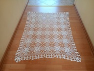 Koronkowy biały obrus z bawełnianych nici - 125cm x 100 cm !!