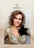 Broszka ozdobna z czarnych piór kogucich