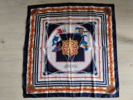Piękna chusta apaszka w modne wzory Yacht Club MADE IN ITALY 88cmx88cm