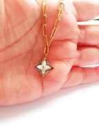 Bransoletka Złota Biała Masa Perłowa Ręka Stopa Kwiatek Stal Chirurgiczna