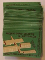 WARSZAWA - PROJEKT DOMU STARCÓW IM. MATYSIAKÓW, ETYKIETY ZAPAŁCZANE 100 SZT