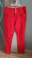 spodnie jeansy czerwone wysoki stan r. 38 ____