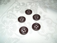 GUZIKI BRĄZOWE, ŚREDNIE - 5 SZT.