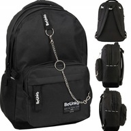 PLECAK SZKOLNY TORNISTER MŁODZIEŻOWY BEUNIQ CZARNY Z ŁAŃCUSZKIEM