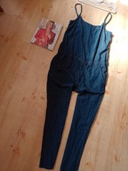 blue motion 44/46 kombinezon dżins na ramiączkach proste nogawki