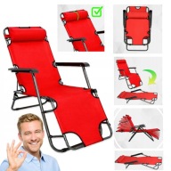 FOTEL LEŻAK OGRODOWY PLAŻOWY TURYSTYCZNY SKŁADANY PRZENOŚNY CZERWONY