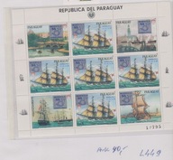 LATARNIE MORSKIE, ŻAGLOWCE PARAGUAY Mi:ARKUSZ L449