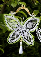 szydełkowy motyl 31x23 dł.36cm /dekoracja okienna -rękodzieło Juka