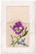 Kwiaty wyszywane na siateczce haftowana Bratki 1921r. handmade