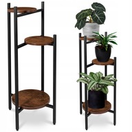 KWIETNIK STOJĄCY METALOWY STOJAK NA KWIATY DĄB RUSTYKALNY LOFT 80 cm