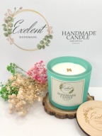 Świeca zapachowa sojowa, 220 ml, Bukiet kwiatów CH5, turkusowe szkło satyna