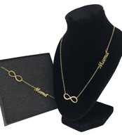 ZESTAW NASZYJNIK BRANSOLETKA ZŁOTE MAMA STAL 316L