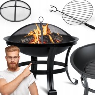 PALENISKO OGRODOWE 60cm Z UCHWYTAMI DUŻE SOLIDNE STALOWE OGNISKO GRILL