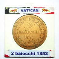 2 baiocchi 1852 Watykan - moneta kolekcjonerska