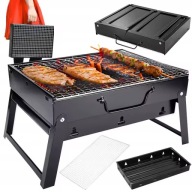 GRILL WĘGLOWY TURYSTYCZNY SKŁADANY 35X27 CM IDEALNY NA CAMPING I BALKON!