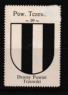 Tczew, Pow. Tczewski, herb, biało-czarny, ~4x6,5 cm /DH/