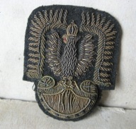 Polski PRZEDWOJENNY lotniczy ORZEŁ w KORONIE husarski na CZAPKA LOTNIKA