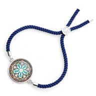 Bransoletka sznurkowa regulowana makrama granat boho mandala kwiat Intuicja