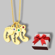 Naszyjnik trzy stópki - grawer gratis - napis - prezent