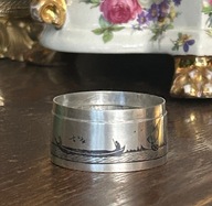 SREBRNE PUDRO ŚWIECZNIK 1920 BLISKI WSCHÓD IRAK SILVER NIELLO BOX ART DECO