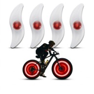 LAMPKA ROWEROWA LED NAKŁADKA NA KOŁO ROWEROWE ZESTAW 4szt ŚWIECĄCE W NOCY