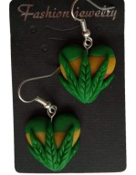 KOLCZYKI Z MODELINY RASTA SERCA RASTAFARI GANJA