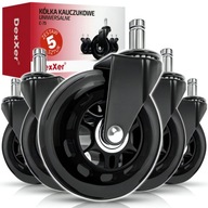 KAUCZUKOWE KÓŁKA DO FOTELA OBROTOWEGO 5 SZT 11MM CICHOBIEŻNE GUMOWE