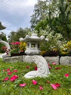 BETONOWA FIGURA OGRODOWA - JAPOŃSKA LAMPA MAŁA ZE WZOREM