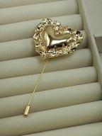 ELEGANCKA ZŁOTA BROSZKA SERCE WPINKA TŁOCZONE SERCE PREZENT