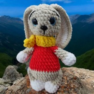 Szydełkowany pluszak Królik Zając Przytulanka ręczna robota