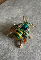 Piękna emaliowana broszka Pszczoła Pszczółka Owad