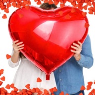 BALON ROCZNICA CZERWONE SERCE GIGANT WALENTYNKI OGROMNY WESELE XXL 82 CM