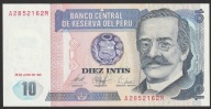 Peru 10 intis 1987 - R. Palma - stan bankowy UNC