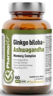 PHARMOVIT GINKGO BILOBA + ASHWAGANDHA 60k NA LEPSZĄ PAMIĘĆ KONCENTRACJĘ