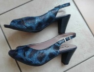OKAZJA !!! NIEBIESKIE GRANATOWE SANDAŁY 36 SKÓRA