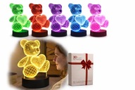 LAMPKA NOCNA LED MIŚ 3D RGB PREZENT NA DZIEŃ KOBIET