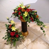 STROIK na grób kompozycja kwiatowa na cmentarz z METALOWĄ RAMKĄ+BUKIET