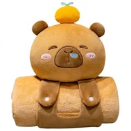 Mięciutki koc z poduszką Kapibara XL flanela 100x170 cm 2w1