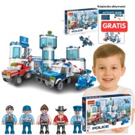 Klocki Policja 731 el Komisariat Auta Helikopter Figurki 6+