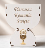 BIAŁY KIELICH FLOWERBOX BOX PREZENT NA SŁODYCZE KWIATY DEKORACJA KOMUNIA św