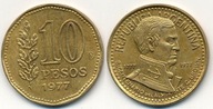 Argentyna 10 Pesos - 1977r ... Monety