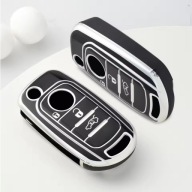 Czarno-srebrne etui na kluczyk FIAT Tipo Toro Nuovo Freedom 500X Doblo Argo
