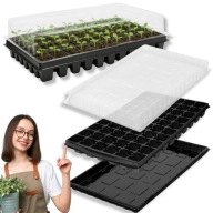 WIELODONICZKA Z PODSTAWKĄ PALETA ROZSADOWA Z PRZYKRYWKĄ MINISZKLARENKA TACA