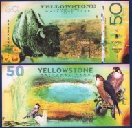 USA YELLOWSTONE PARK NARODOWY 2018 50 $ UNC ZWIERZĘTA