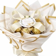 Bukiet Ferrero na Komunię Świętą Prezent Pierwsza Komunia pamiątka biały