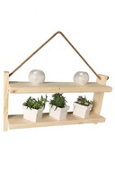 Drewniana półka wisząca skandynawska – naturalna sosna, dekoracyjna
