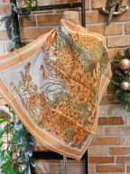 apaszka chusta chustka jedwabna jedwab silk boho kwiaty vintage 70x70cm