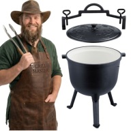 GARNEK EMALIOWANY KOCIOŁEK ŻELIWNY EMALIOWANY 11l na ognisko grill TRWAŁY