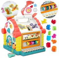 Domek sorter grający interaktywny edukacyjny kostka pianinko multidomek