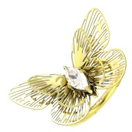 81507 Pierścionek złota stal chirurgiczna rozm.23, US 10, śr.20mm motyl